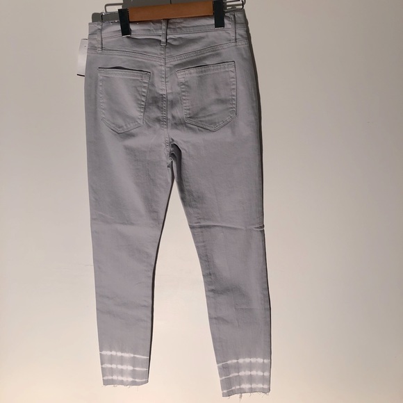 LOFT High Waist Skinny Crop Jeans with Tie Dye bottom - Picture 2 of 4